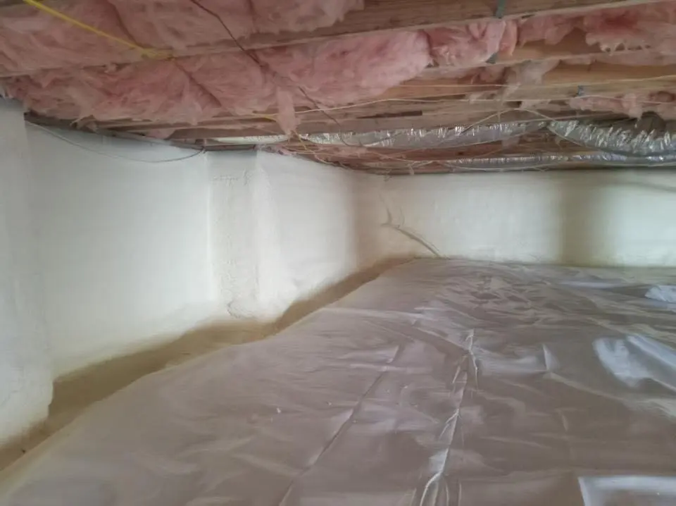 Crawl space encapsulation with closed-cell spray foam for Attic Insulation in Tequesta